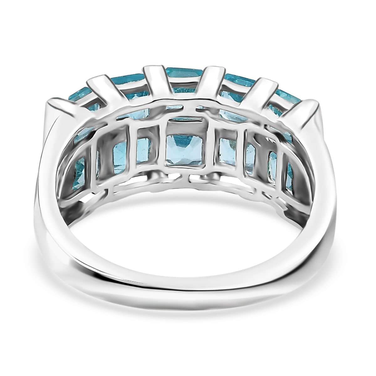 Betroka Blue Apatite 3.65 ctw Ring in Platinum Over Sterling Silver (Size 6.0) image number 4