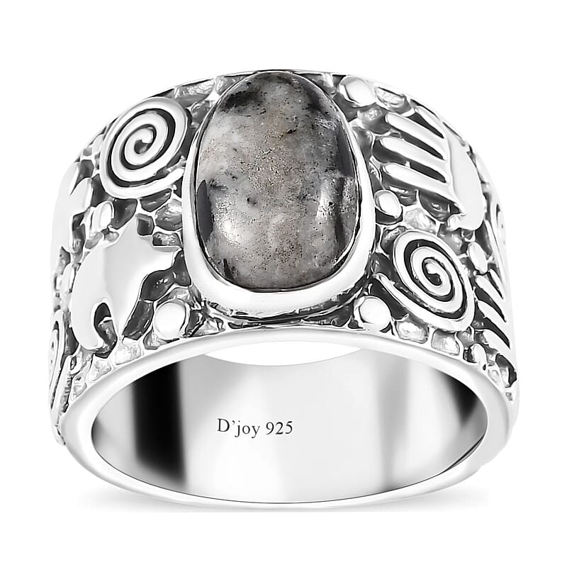 Artisan Crafted White Buffalo Solitaire Ring in Sterling Silver (Size 10.0) 3.25 ctw