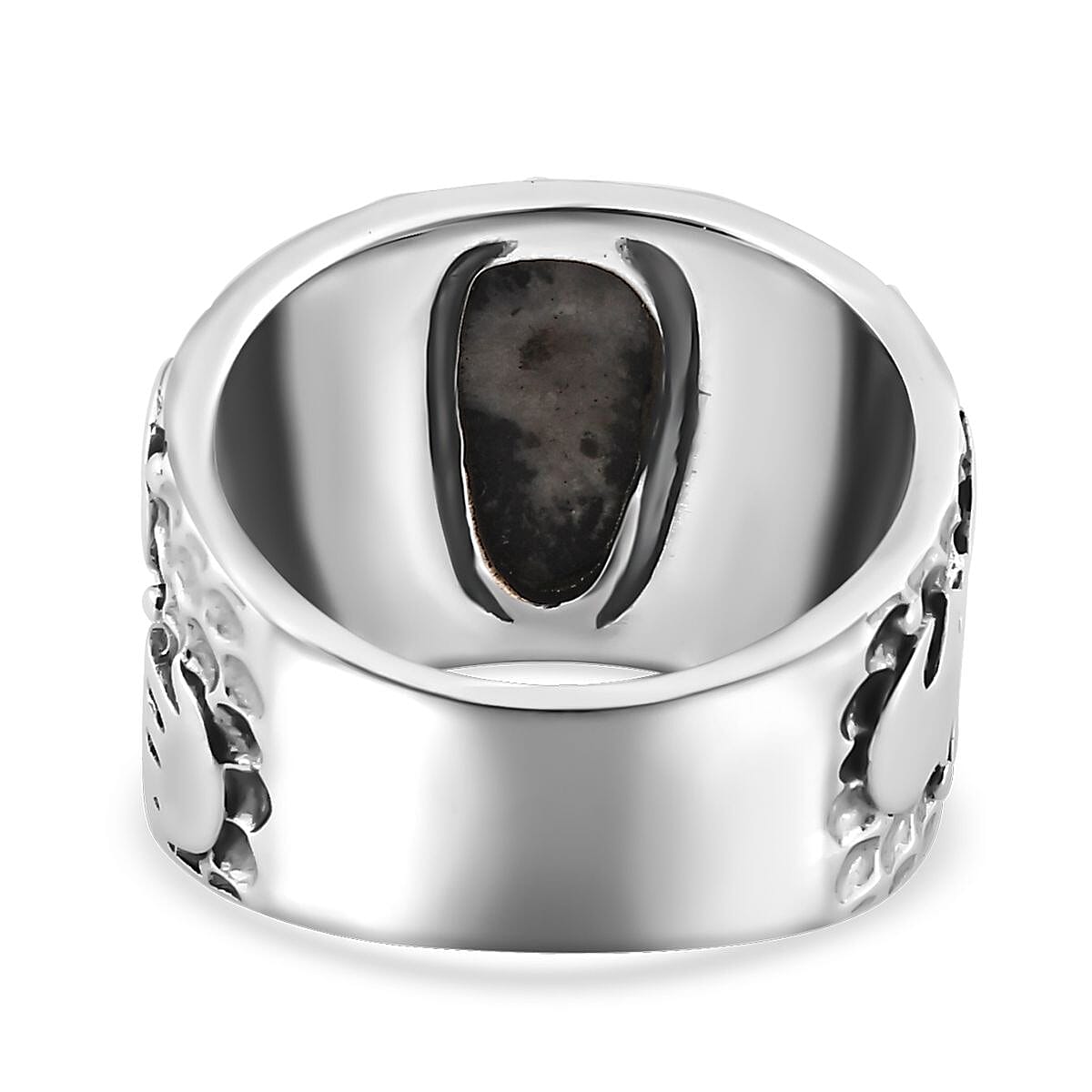 Artisan Crafted White Buffalo Solitaire Ring in Sterling Silver (Size 10.0) 3.25 ctw
