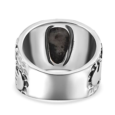 Artisan Crafted White Buffalo Solitaire Ring in Sterling Silver (Size 10.0) 3.25 ctw