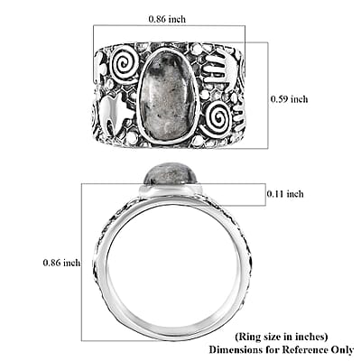 Artisan Crafted White Buffalo Solitaire Ring in Sterling Silver (Size 10.0) 3.25 ctw