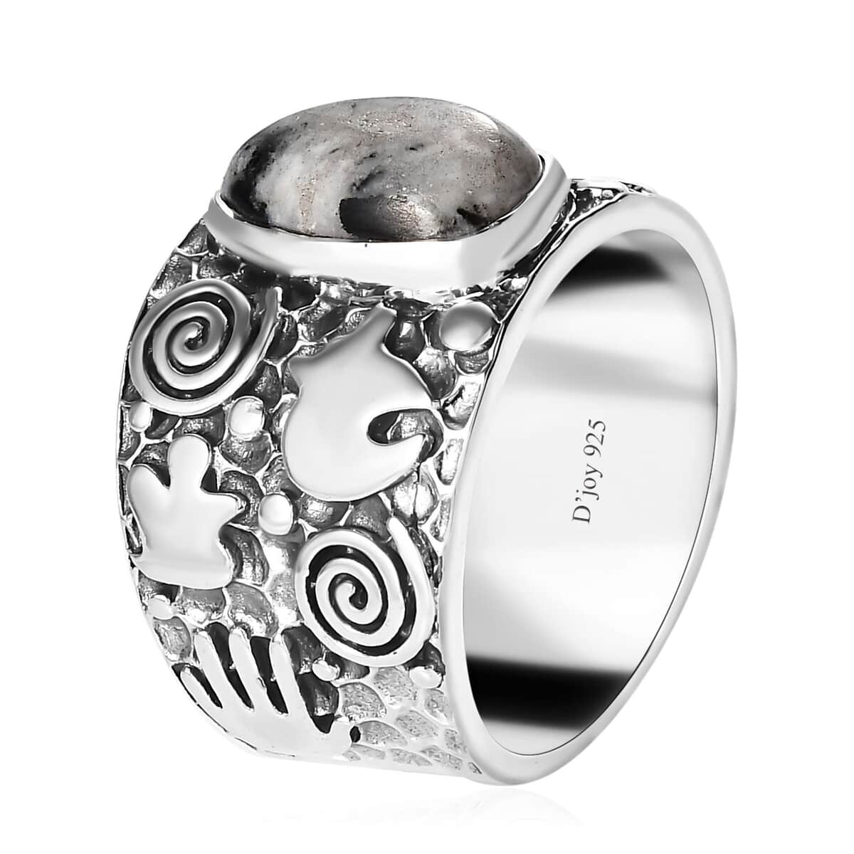 Artisan Crafted White Buffalo Solitaire Ring in Sterling Silver (Size 10.0) 3.25 ctw (Del. in 10-12 Days) image number 3