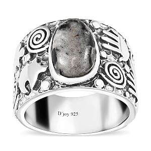 Artisan Crafted White Buffalo 5.35 ctw Cowboy Hat Ring in Sterling Silver (Size 8.0)