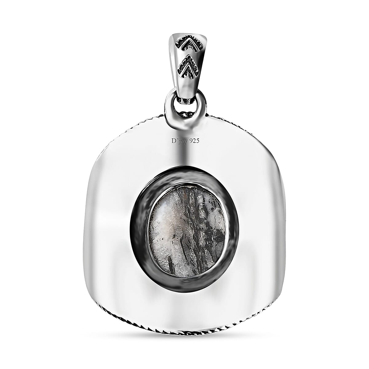 Artisan Crafted White Buffalo Cowboy Hat Pendant in Sterling Silver 5.30 ctw