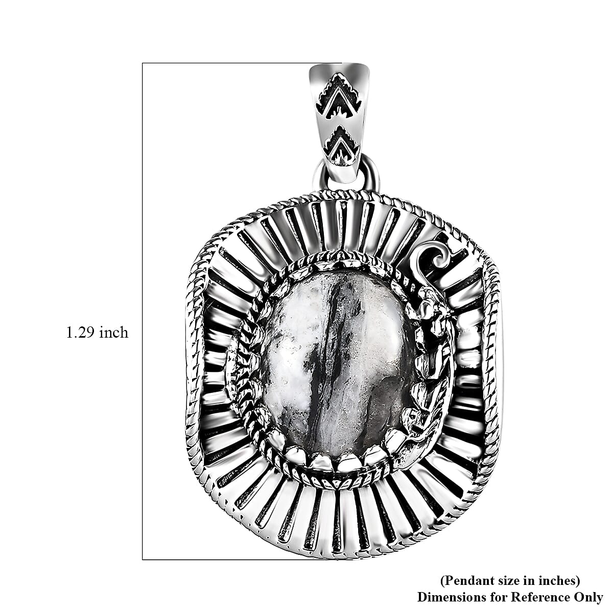 Artisan Crafted White Buffalo Cowboy Hat Pendant in Sterling Silver 5.30 ctw