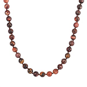Leopard jasper 230.55 ctw Necklace in Stainless Steel 18 Inches
