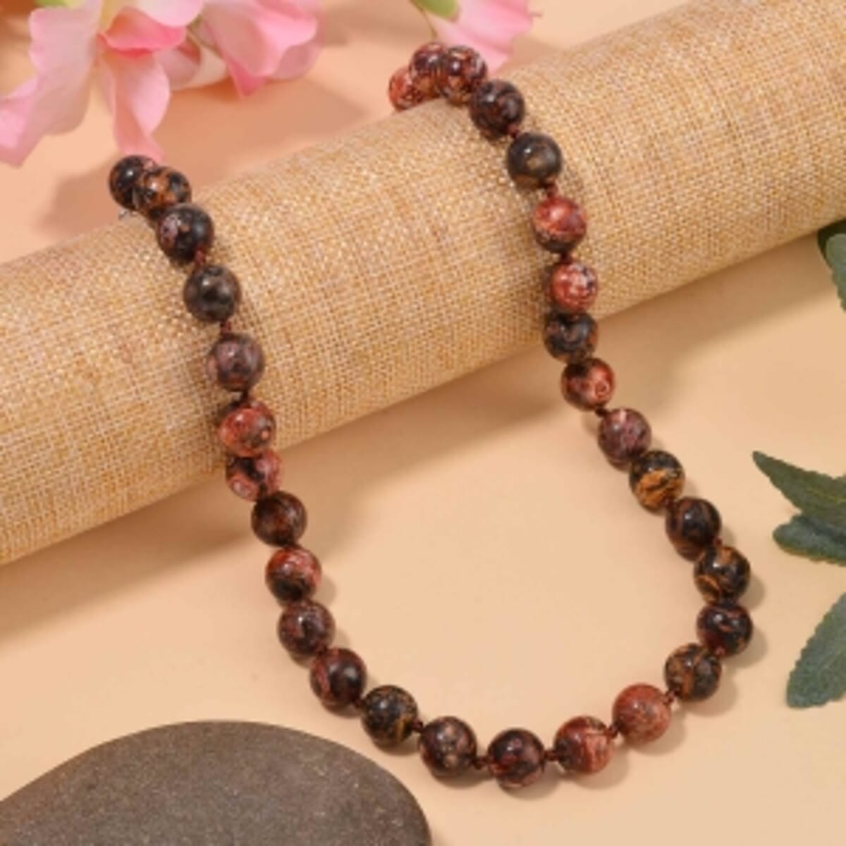 Leopard jasper 230.55 ctw Necklace in Stainless Steel 18 Inches image number 1