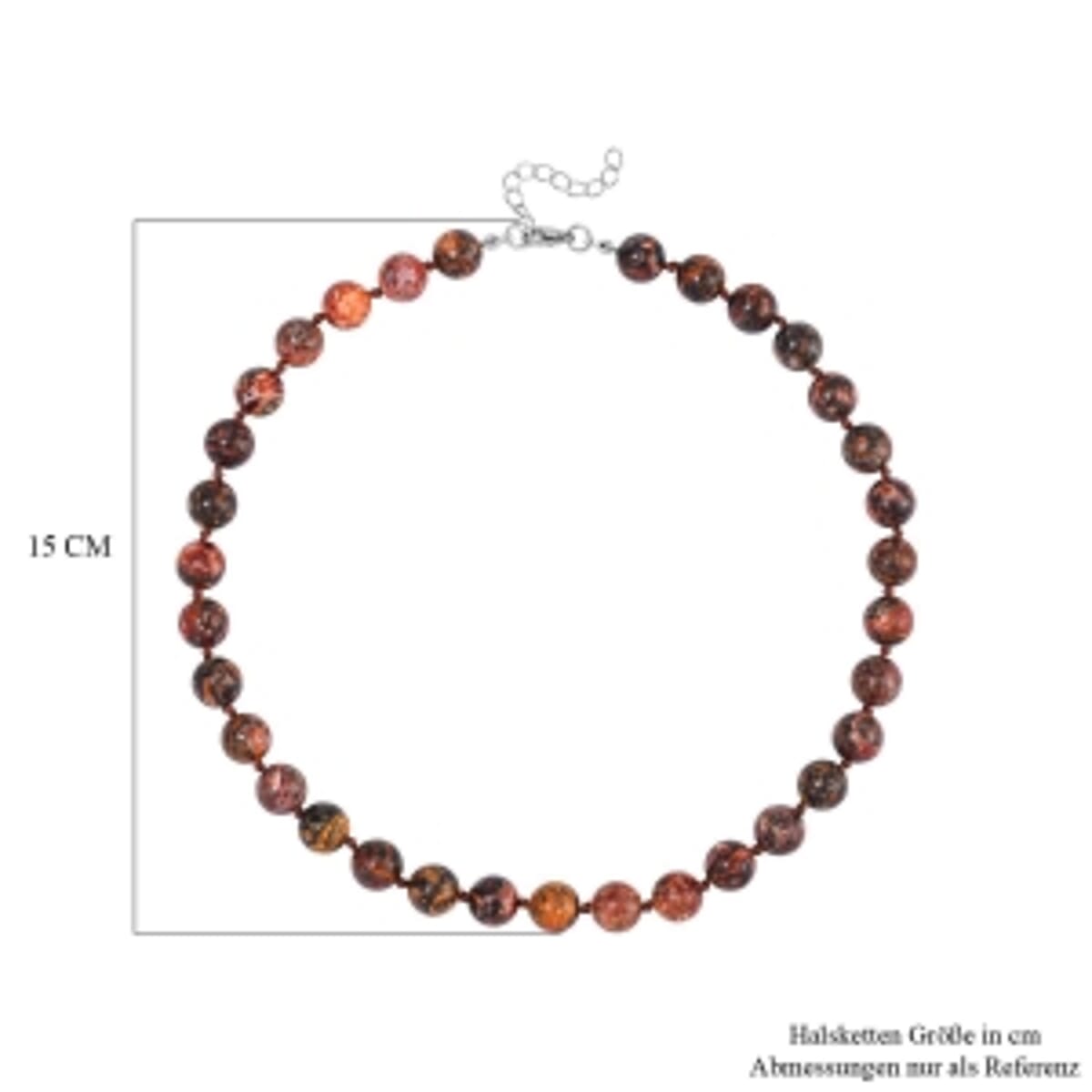 Leopard jasper 230.55 ctw Necklace in Stainless Steel 18 Inches image number 3