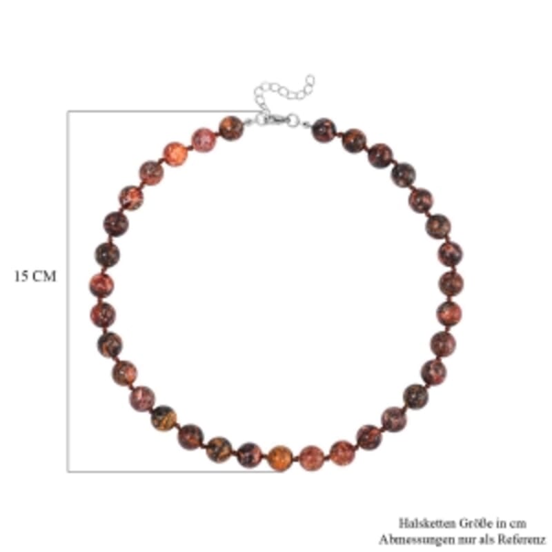 Leopard jasper 230.55 ctw Necklace in Stainless Steel 18 Inches