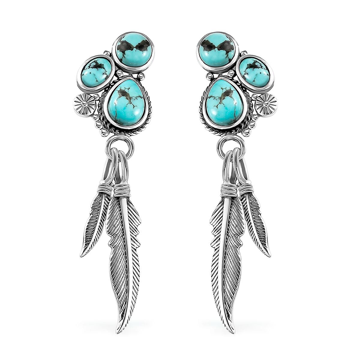 •PHILO• nevada turquoise + gold dangle earrings