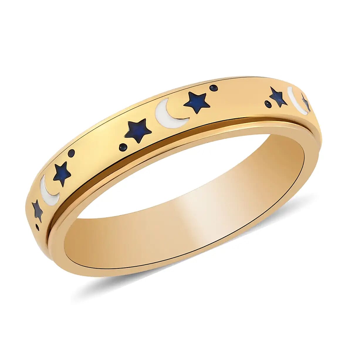 Buy Fidget Ring Spinner Ring in 925 Sterling Silver Moon Star