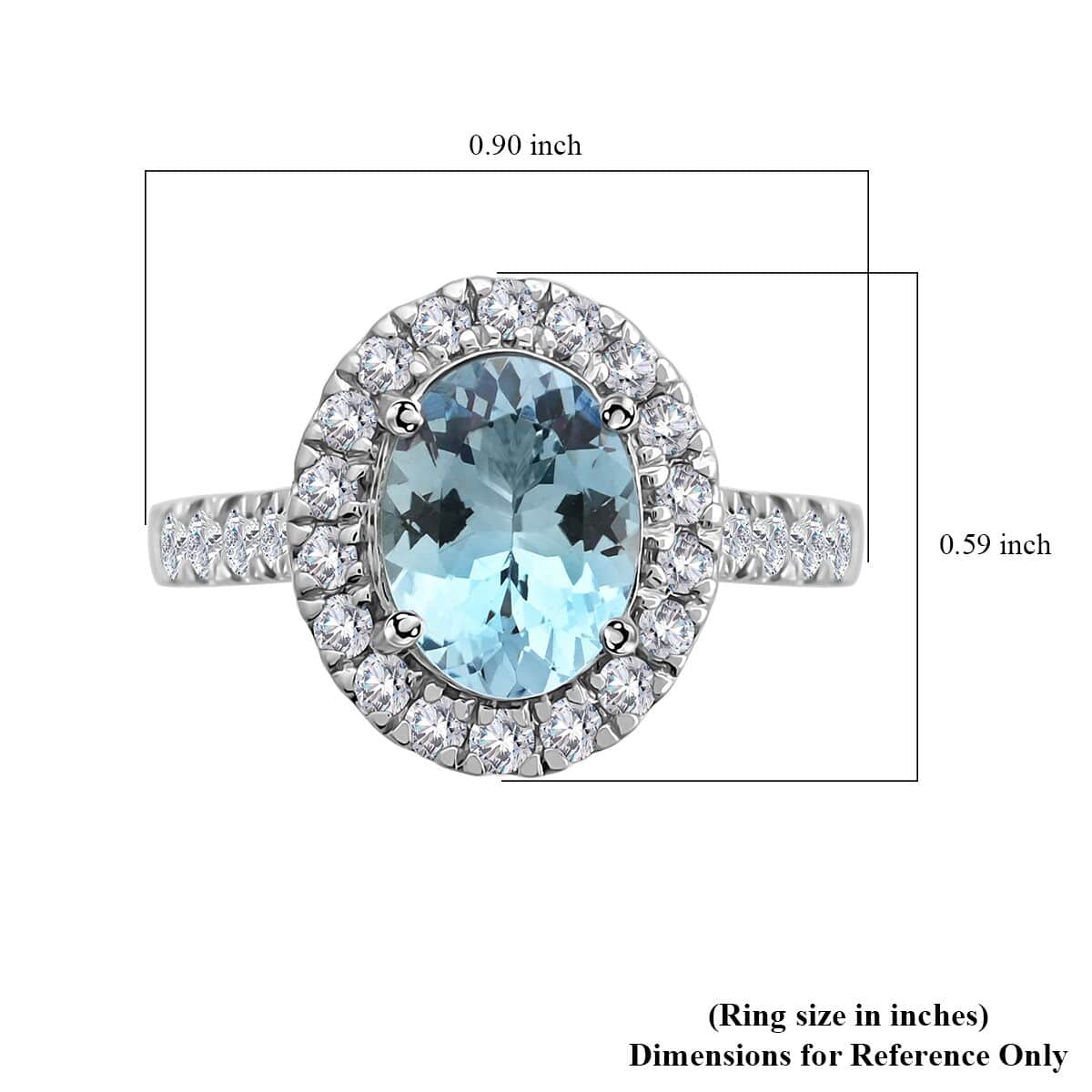 Certified & Appraised Rhapsody 950 Platinum AAAA Santa Maria Aquamarine and E-F VS2 Diamond Halo Ring (Size 10.0) 6 Grams 2.50 ctw image number 4