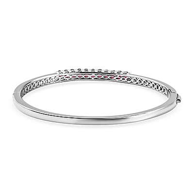 Karis Orissa Rhodolite Garnet Bangle Bracelet in Platinum Bond (6.50 In) 3.15 ctw