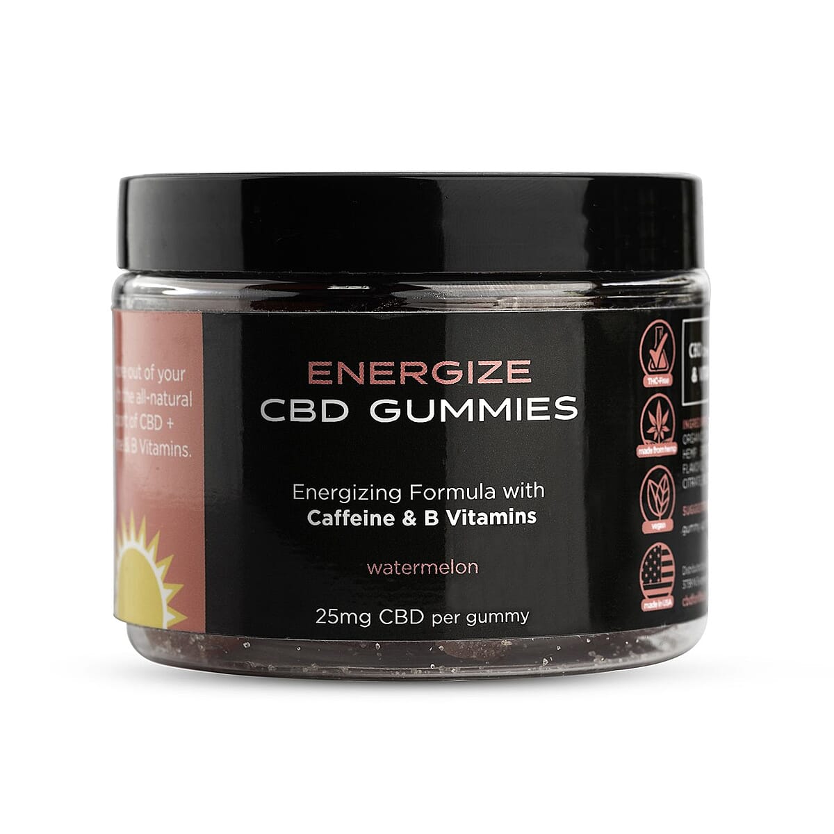 CBD For Life Energy Gummies Watermelon Flavor 30 Ct, Non Addictive Vegan Melatonin Gummies - 25 mg CBD image number 0