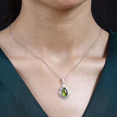 Artisan Crafted Canadian Ammolite Pendant in Sterling Silver