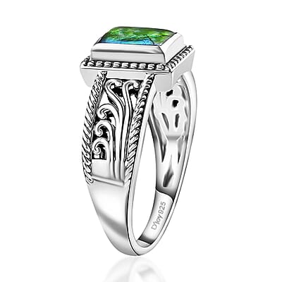 Artisan Crafted Canadian Ammolite Ring in Sterling Silver (Size 10.0)