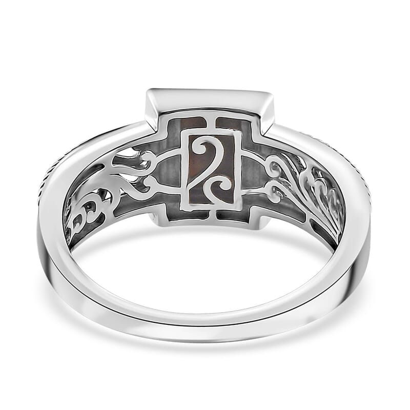 Artisan Crafted Canadian Ammolite Ring in Sterling Silver (Size 10.0)