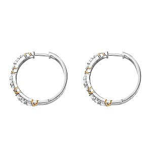Moissanite Full Hoop 1.80 ctw Earrings in Vermeil YG Over Sterling Silver