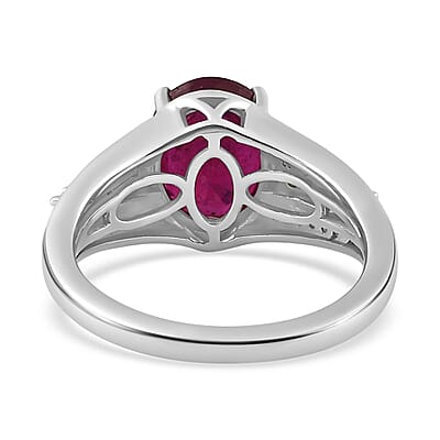 Niassa Ruby (FF) and Multi Gemstone Ring in Platinum Over Sterling Silver (Size 10.0) 4.00 ctw