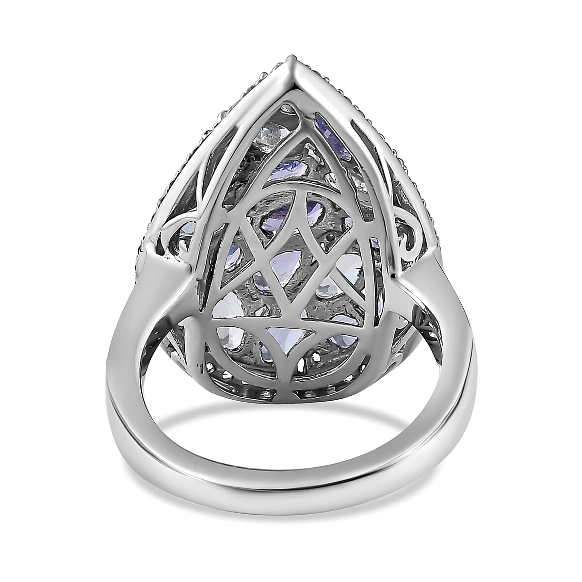 Tanzanite and Multi Gemstone Cocktail Ring in Platinum Over Sterling Silver (Size 10.0) 3.75 ctw