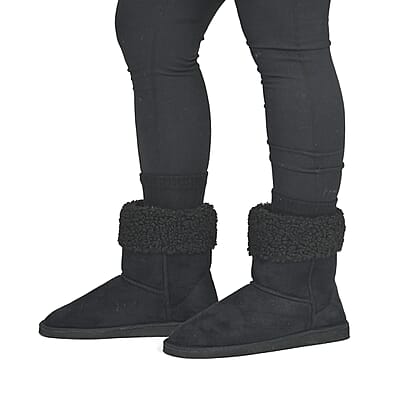 Chatz Women's Winter Boot, Stylish And Comfortable Ankle Length Slip On Boots For Women - Black (Size 6.00)