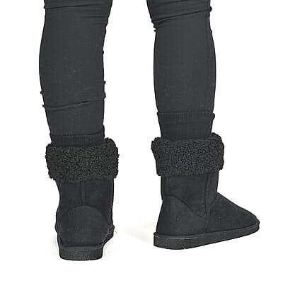 Chatz Women's Winter Boot, Stylish And Comfortable Ankle Length Slip On Boots For Women - Black (Size 6.00)