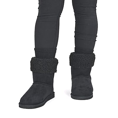 Chatz Women's Winter Boot, Stylish And Comfortable Ankle Length Slip On Boots For Women - Black (Size 6.00)