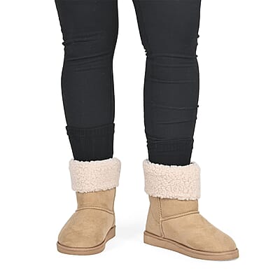 Chatz Women's Winter Boot, Stylish And Comfortable Ankle Length Slip On Boots For Women- Tan (Size 6.00)