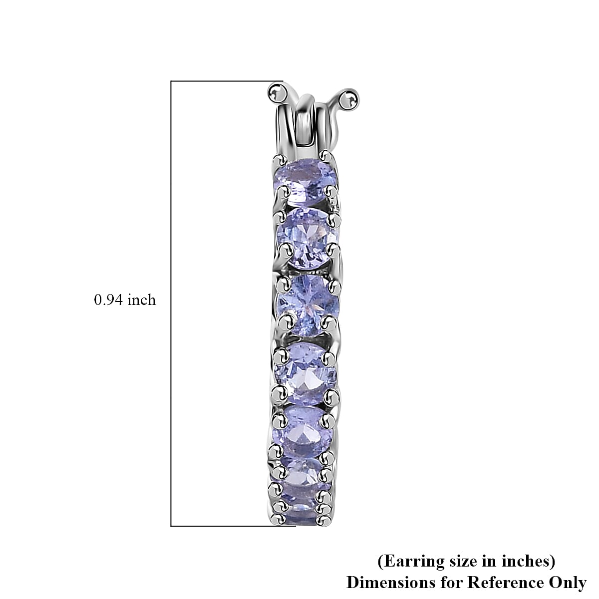Tanzanite Inside Out Hoop Earrings in Platinum Over Sterling Silver 3.15 ctw