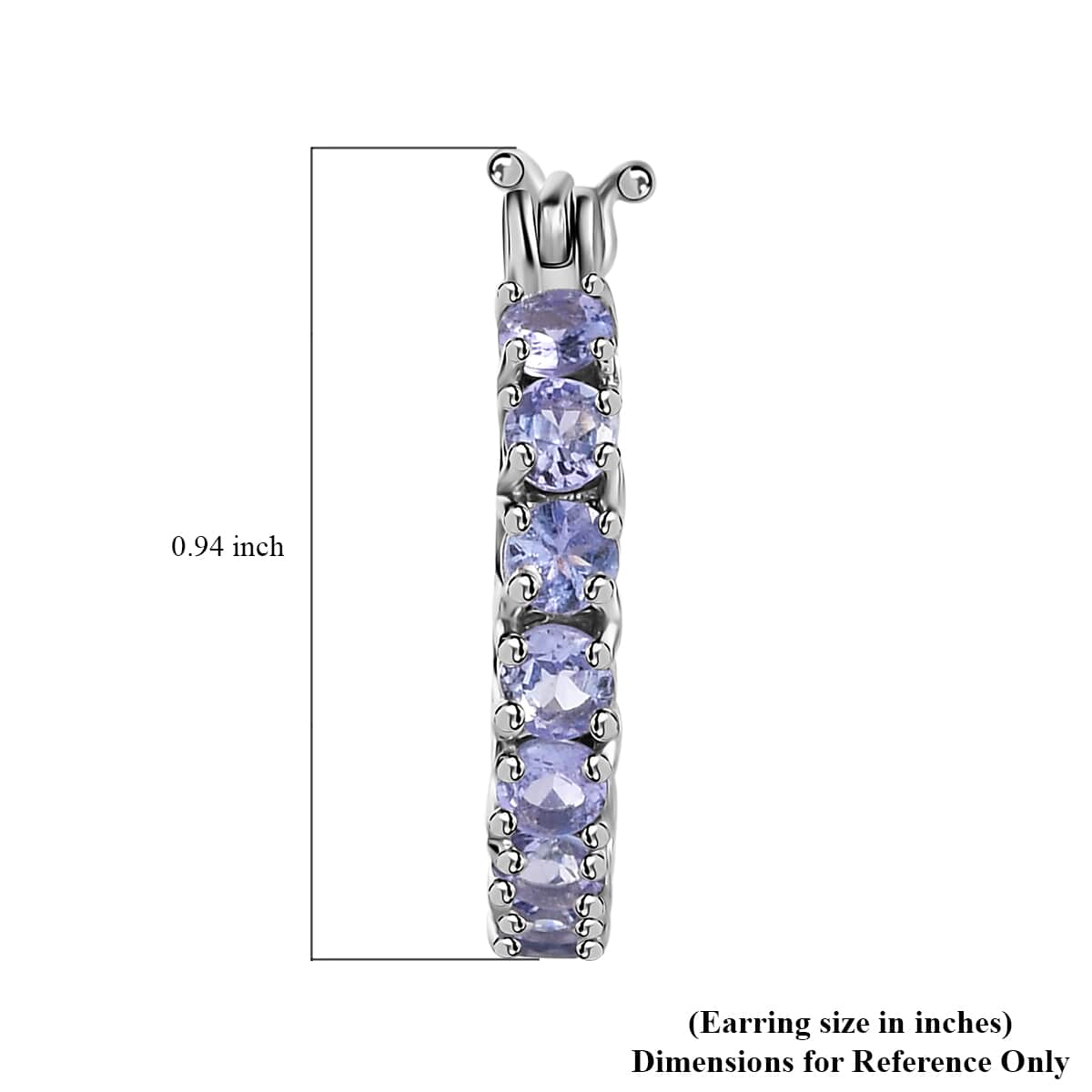 Tanzanite Inside Out Hoop Earrings in Platinum Over Sterling Silver 3.15 ctw image number 4