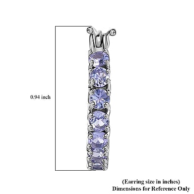 Tanzanite Inside Out Hoop Earrings in Platinum Over Sterling Silver 3.15 ctw