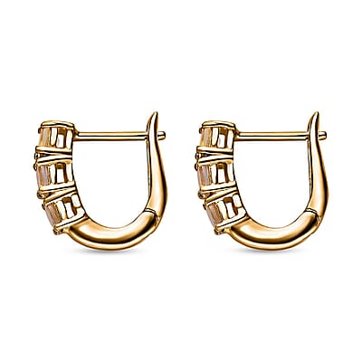 Golden Tanzanite Huggie Hoop Earrings in Vermeil Yellow Gold Over Sterling Silver 0.90 ctw