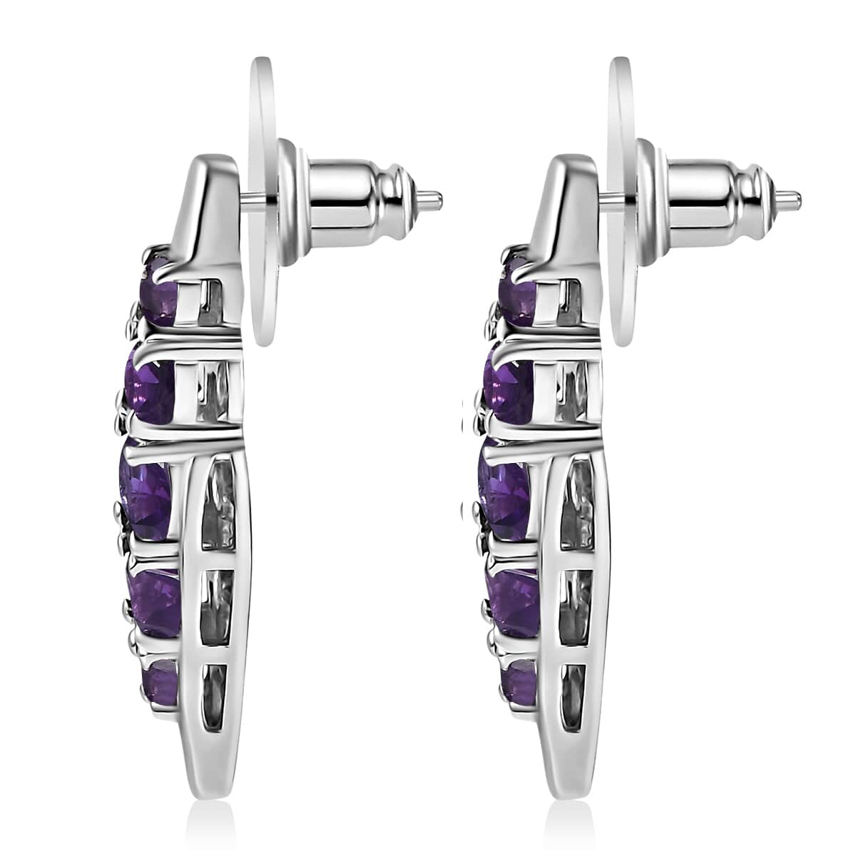 African Amethyst Earrings in Platinum Over Sterling Silver 3.75 ctw image number 3