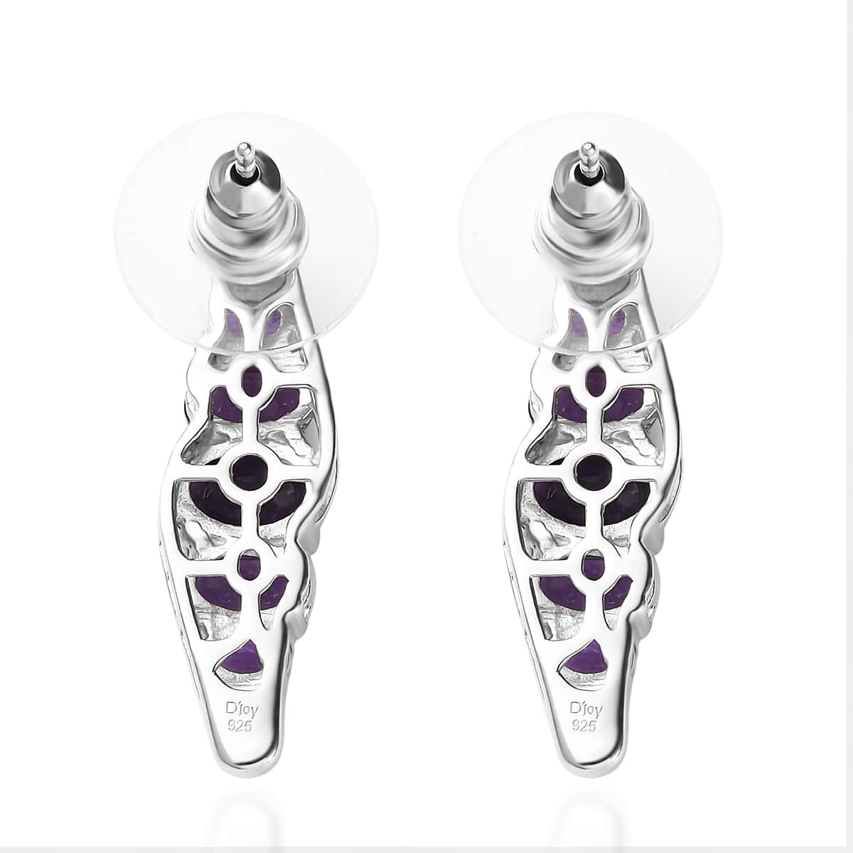 African Amethyst Earrings in Platinum Over Sterling Silver 3.75 ctw image number 4