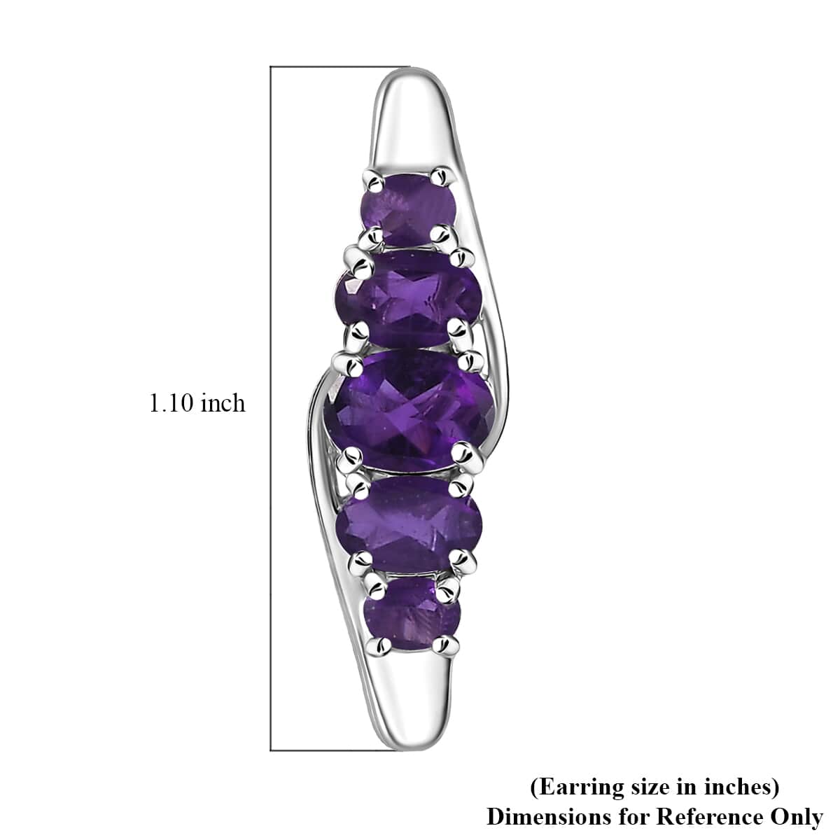African Amethyst Earrings in Platinum Over Sterling Silver 3.75 ctw image number 5
