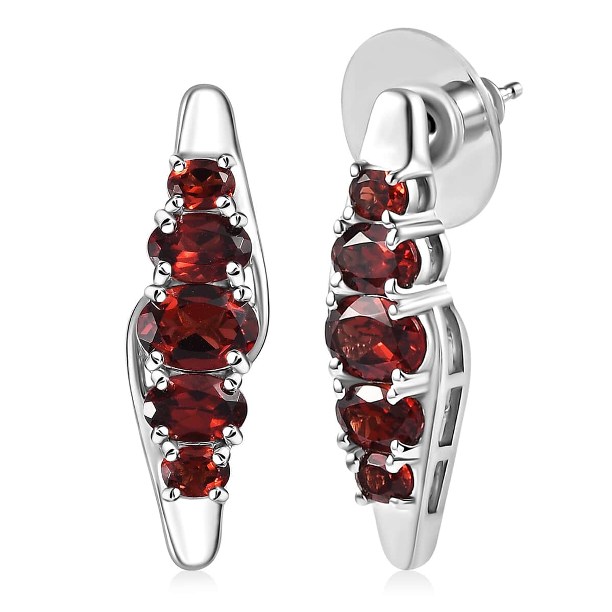 Mozambique Garnet Earrings in Platinum Over Sterling Silver 5.00 ctw image number 0