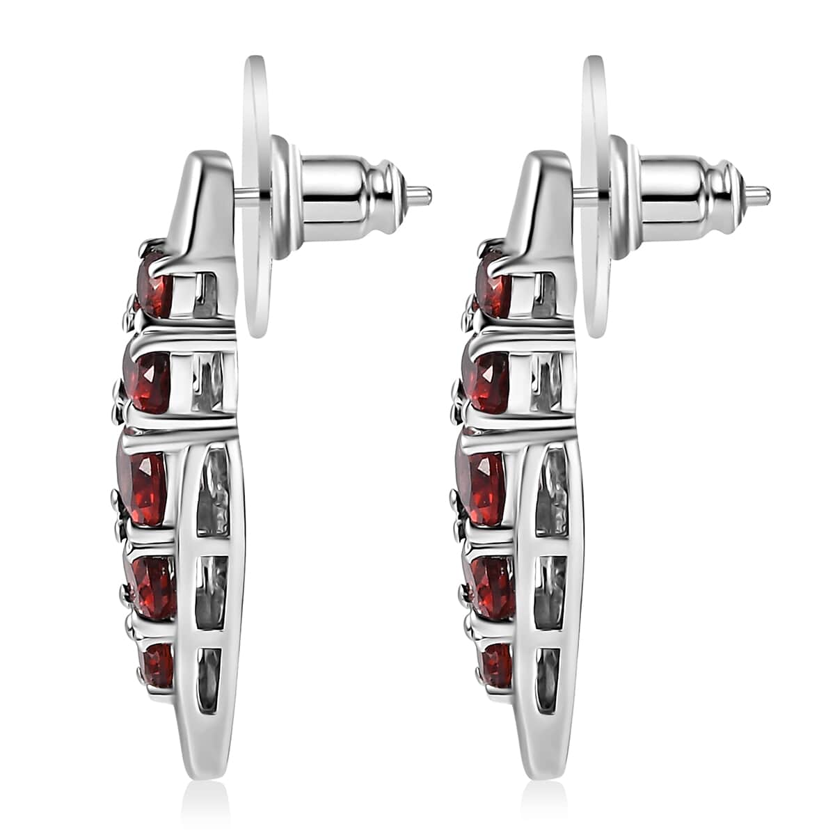 Mozambique Garnet Earrings in Platinum Over Sterling Silver 5.00 ctw image number 3