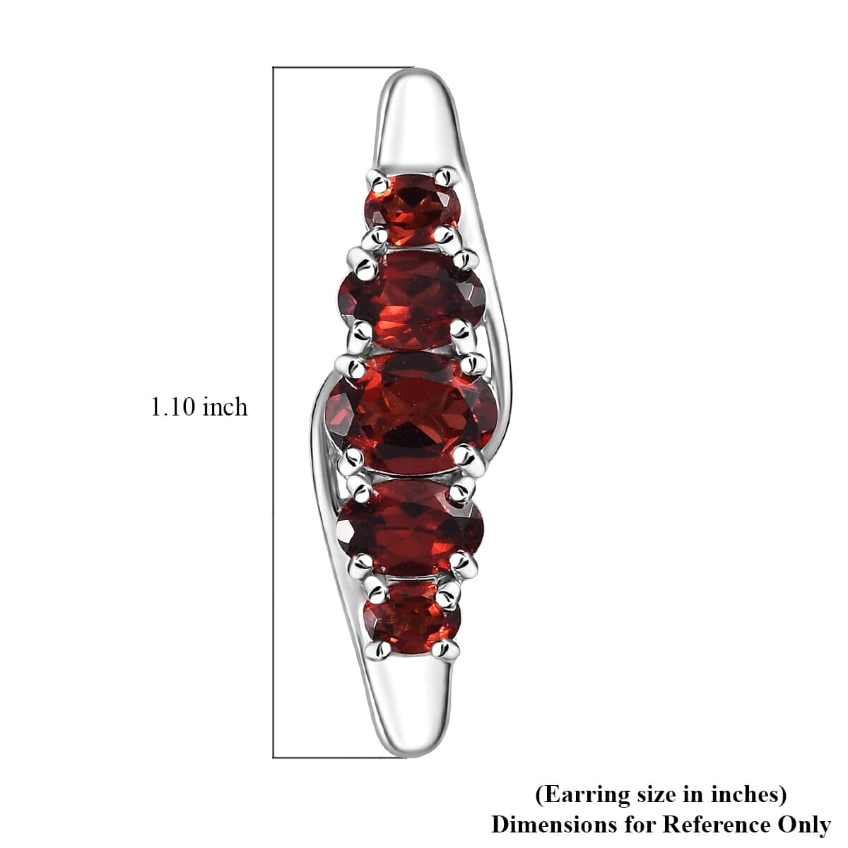 Mozambique Garnet Earrings in Platinum Over Sterling Silver 5.00 ctw image number 4