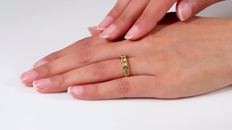 Golden Tanzanite 5 Stone Ring in Vermeil Yellow Gold Over Sterling Silver (Size 10.0) 1.35 ctw