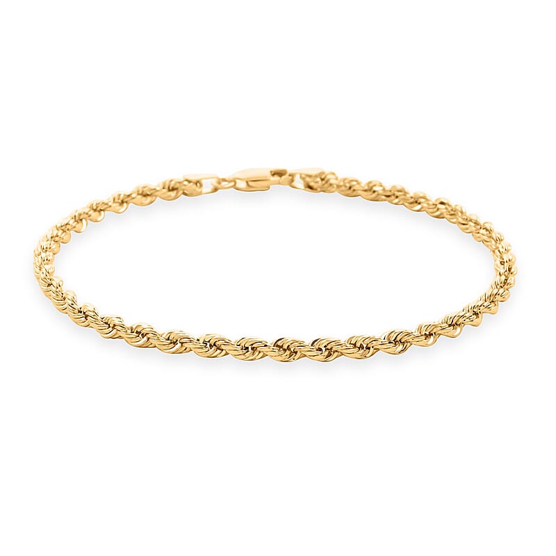3mm Rope Chain Bracelet in 14K Yellow Gold 2.50 Grams (7.50 In)