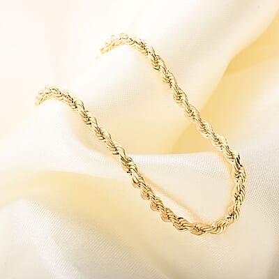 3mm Rope Chain Bracelet in 14K Yellow Gold 2.50 Grams (7.50 In)