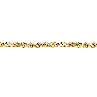 3mm Rope Chain Bracelet in 14K Yellow Gold 2.50 Grams (7.50 In)