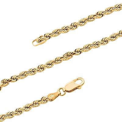 3mm Rope Chain Bracelet in 14K Yellow Gold 2.50 Grams (7.50 In)