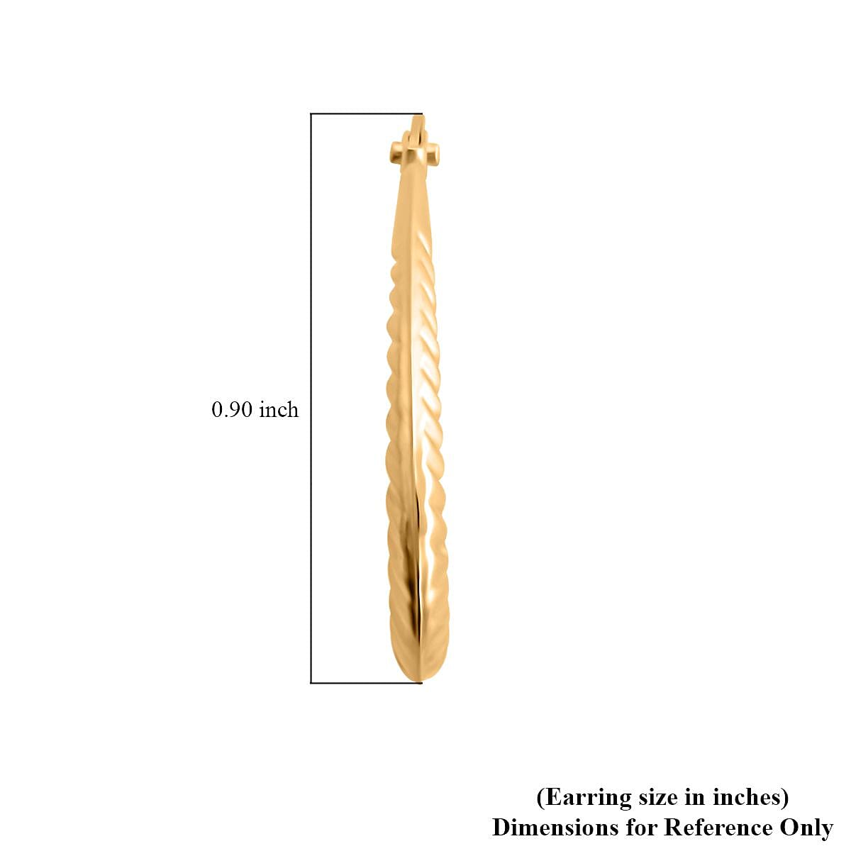 14K Yellow Gold Textured Hoop Earrings 0.55 Grams