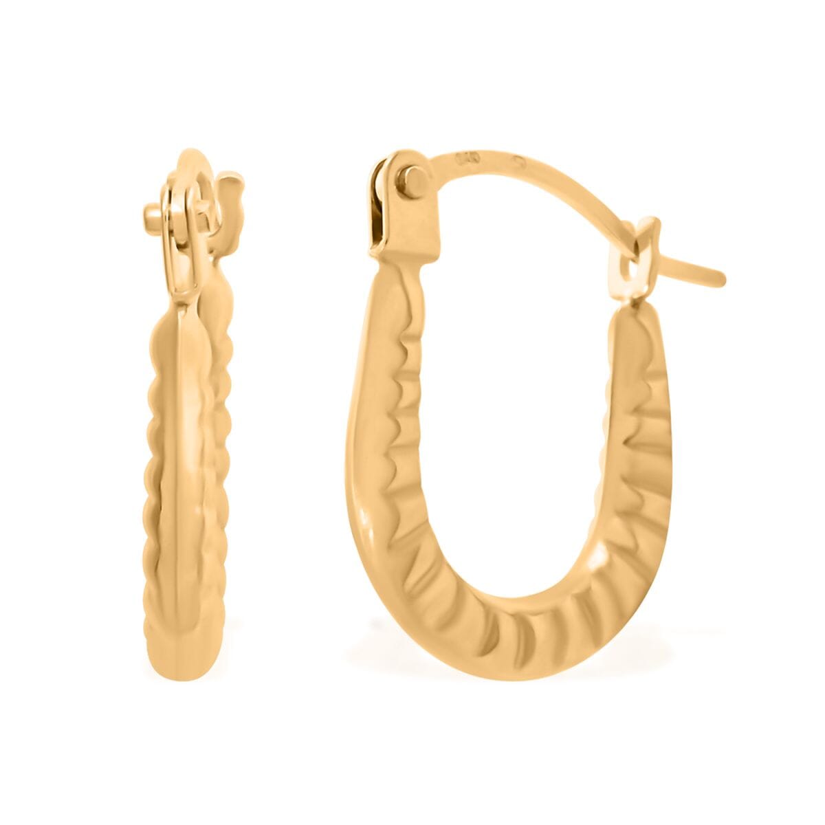 14K Yellow Gold Hoop Earrings 0.34 Grams image number 0