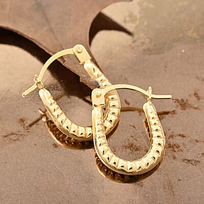 14K Yellow Gold Hoop Earrings 0.34 Grams