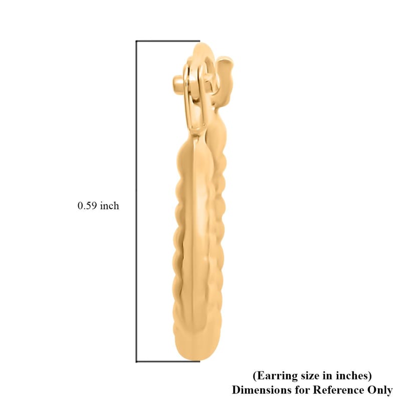 14K Yellow Gold Hoop Earrings 0.34 Grams
