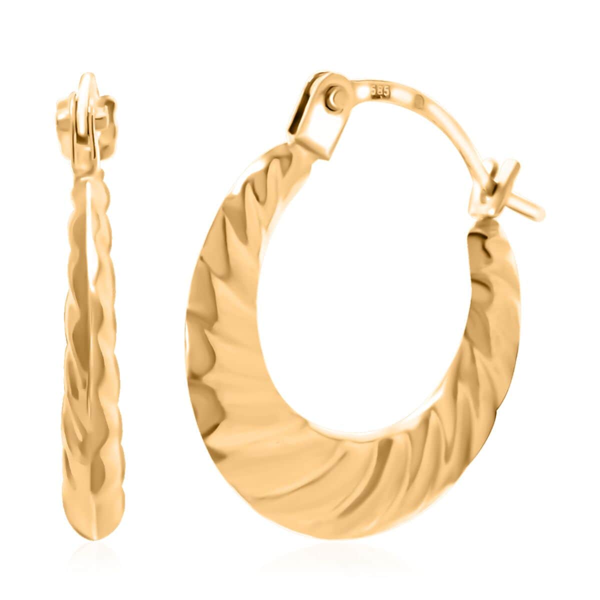 14K Yellow Gold Hoop Earrings 0.50 Grams image number 0