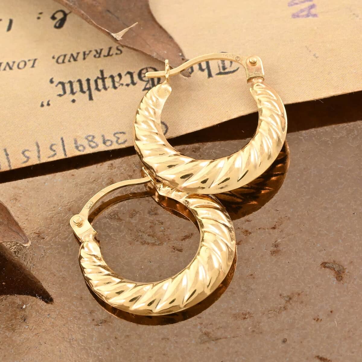14K Yellow Gold Hoop Earrings 0.50 Grams image number 1