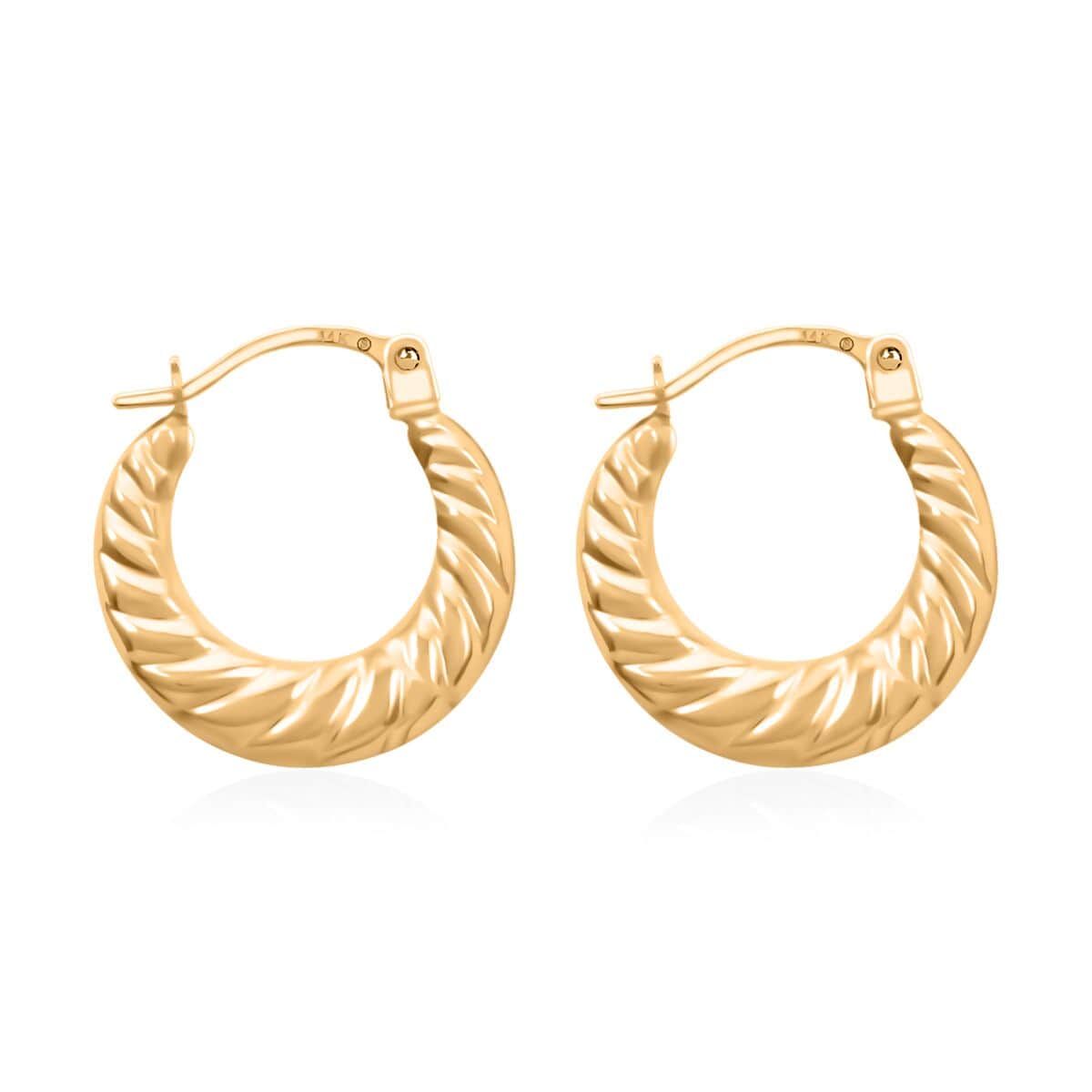 14K Yellow Gold Hoop Earrings 0.50 Grams image number 3